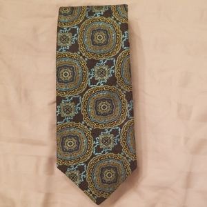 Robert graham mens silk tie - blue and green